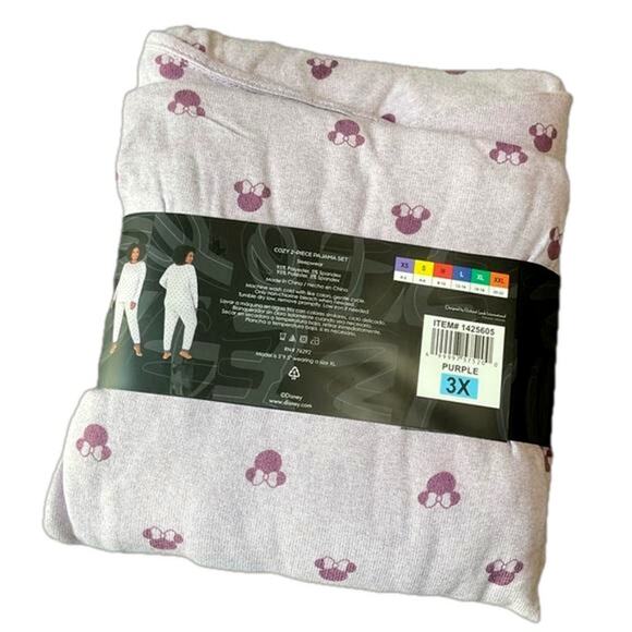 Disney Women's Pajamas Minnie Mouse 2 piece Purple Set Size 3X NWT - Picture 3 of 6